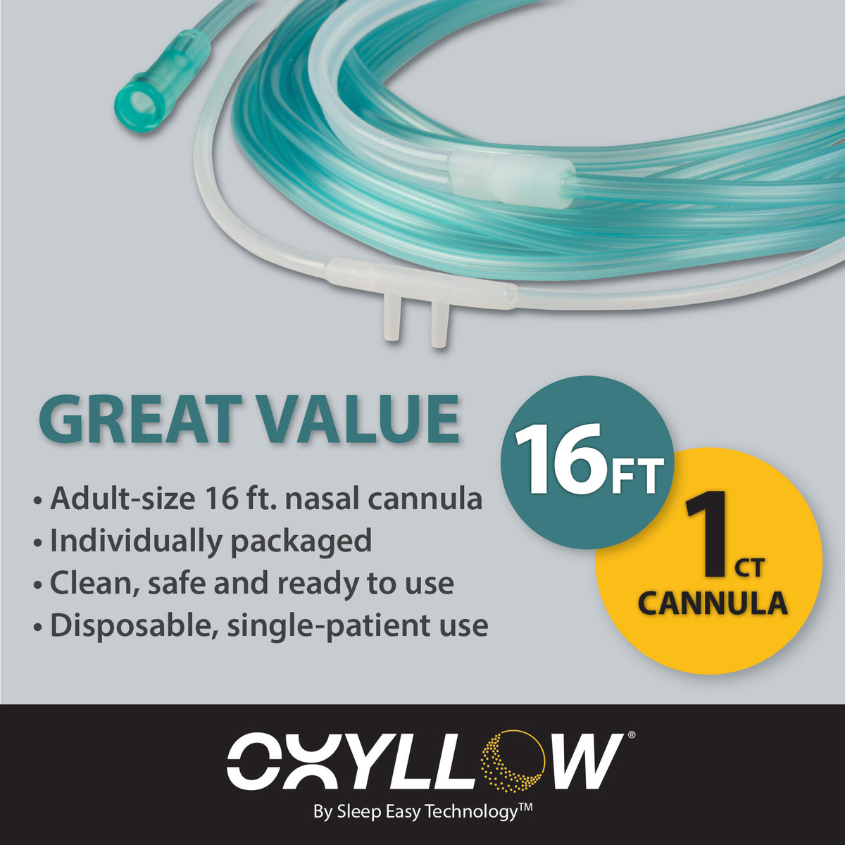 Ultra Soft Oxygen Nasal Cannula with 16 foot Hose