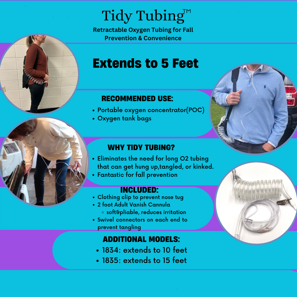Tidy Tubing - Coiled Self-Storing Oxygen Hose