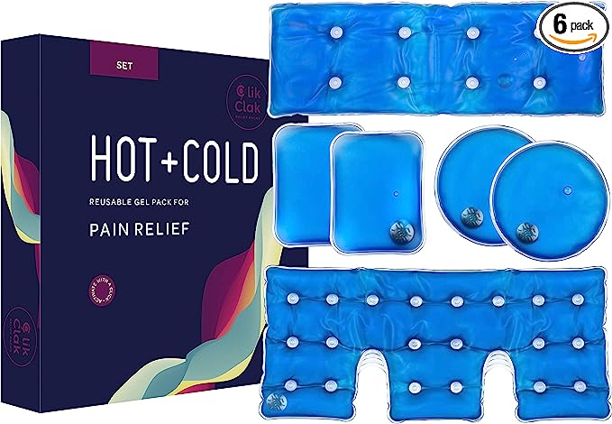 REUSABLE CLICK INSTANT HOT COLD GEL PACK SET FOR HAND/NECK/BACK/STOMACH MASSAGE